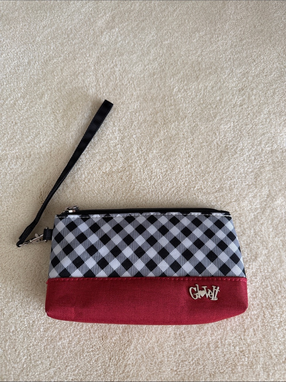 GloveIt Red & Black Checked Wristlet Clutch